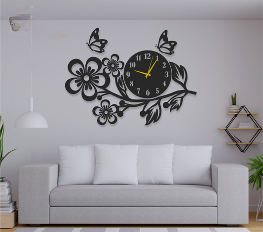 3d Wooden Flower Wall Clock Wall Art