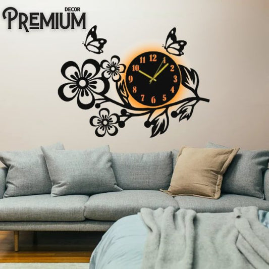 3d Wooden Flower Wall Clock Wall Art